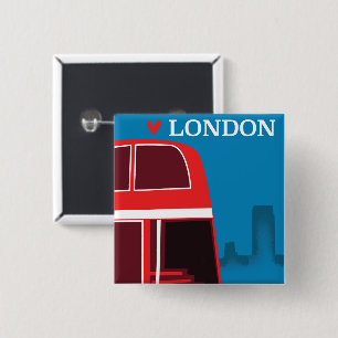 Londoner Roter Bus Button