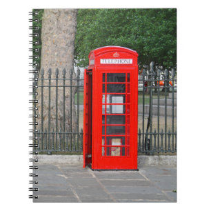 Londoner roter Telefonhäuschen & Briefkasten Notizblock