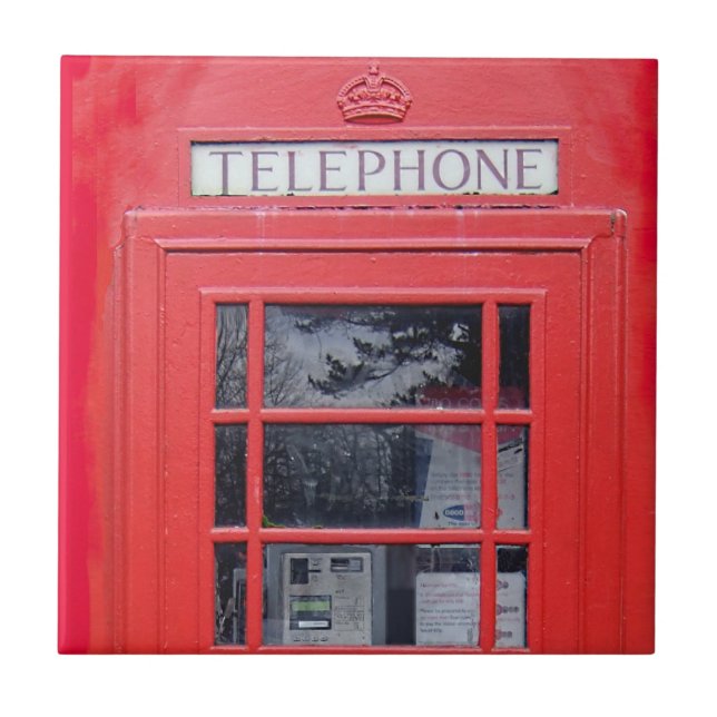 Londoner rotes Telefonhäuschen Fliese (Vorderseite)