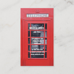Londoner rotes Telefonhäuschen Visitenkarte