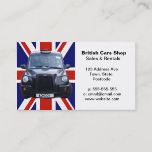 Londoner Schwarztaxidienst Visitenkarte