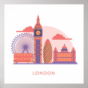 Londoner Sehenswürdigkeiten Poster