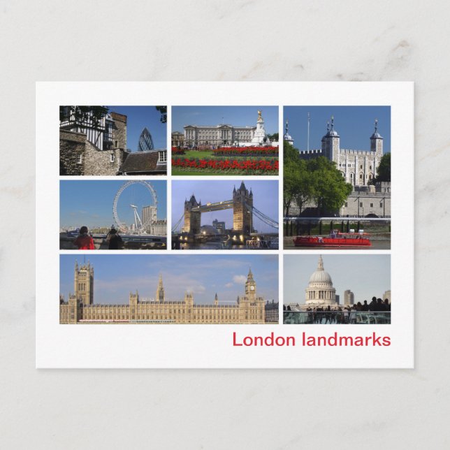 Londoner Sehenswürdigkeiten Postkarte (Vorderseite)
