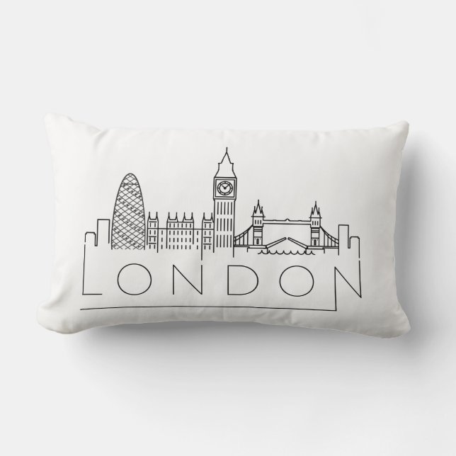 Londoner Sehenswürdigkeiten | Skyline Lumbar Pillo Lendenkissen (Vorderseite)