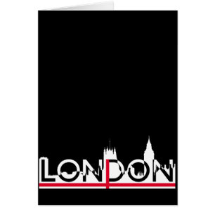 Londoner Silhouette und englische Flagge