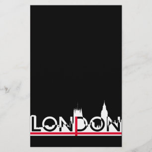 Londoner Silhouette und englische Flagge Flyer