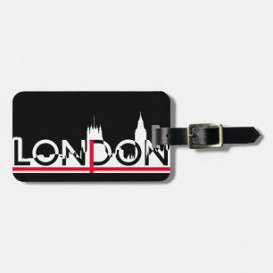 Londoner Silhouette und englische Flagge Gepäckanhänger