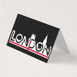 Londoner Silhouette und englische Flagge Visitenkarten
