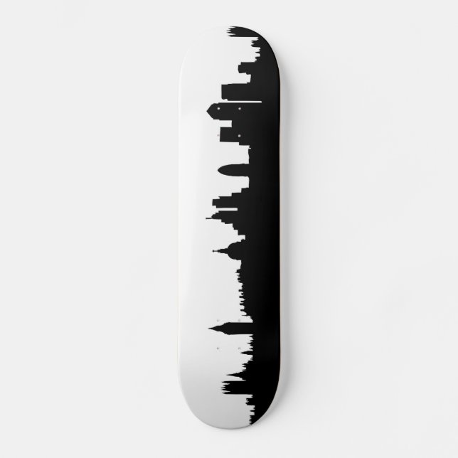 Londoner Skyline-Silhouette City Skateboard (Vorderseite)
