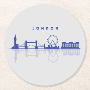 Londoner SKyline-Untersetzer Runder Pappuntersetzer
