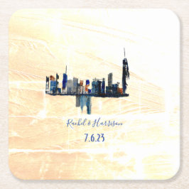 Londoner Stadtbild Landschaftshochzeit Rechteckiger Pappuntersetzer