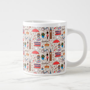 Londoner Symbolmuster Jumbo-Tasse