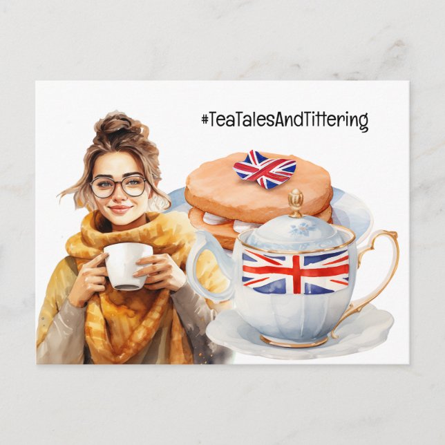 Londoner Teestunde mit Tea Postkarte (Vorderseite)