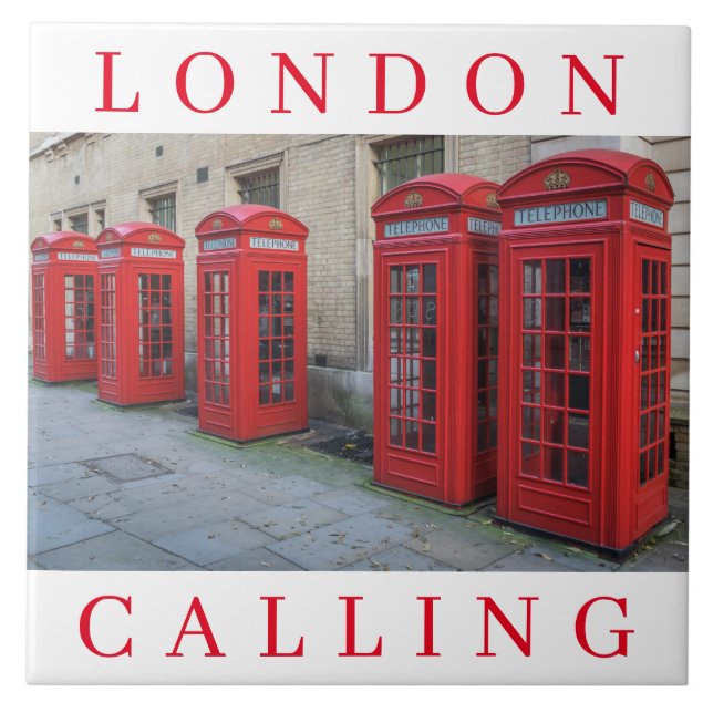 Londoner Telefonboxen - Keramik Fliese (Vorderseite)