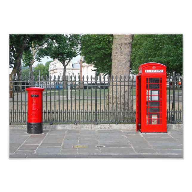 Londoner Telefonkabine und Postbox Fotodruck (Vorne)