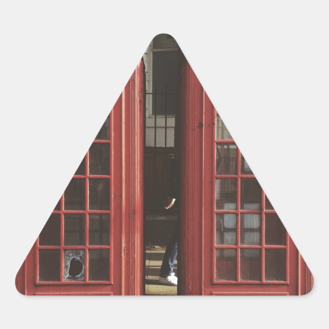 Londoner Telefonzelle Dreieckiger Aufkleber (Vorderseite)