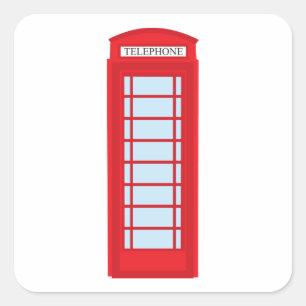 Londoner Telefonzelle Quadratischer Aufkleber