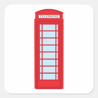 Londoner Telefonzelle Quadratischer Aufkleber