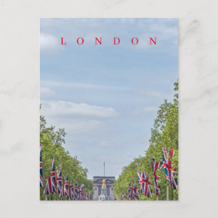 Londoner Union Jack Flaggen auf der Postkarte "Mal
