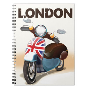 Londoner Vintag Scooter Gewerkschaft Jack Reisepla Notizblock