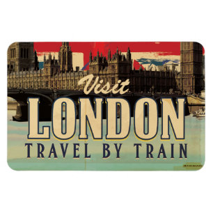 Londoner Vintage-Poster besuchen Magnet