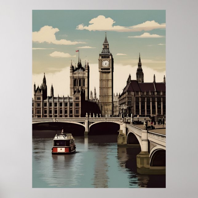 Londoner Vintage-Poster Poster (Vorne)
