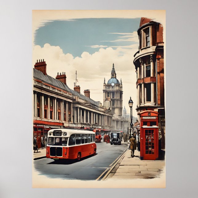 Londoner Vintage-Poster Poster (Vorne)