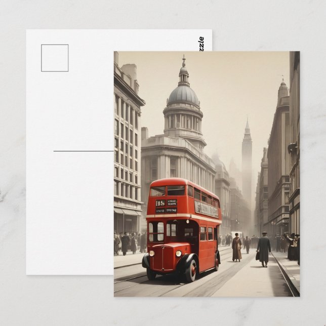 Londoner Vintage-Poster Postkarte (Vorne/Hinten)