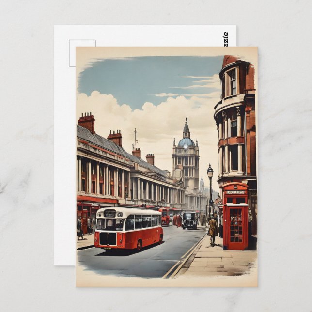 Londoner Vintage-Poster Postkarte (Vorne/Hinten)