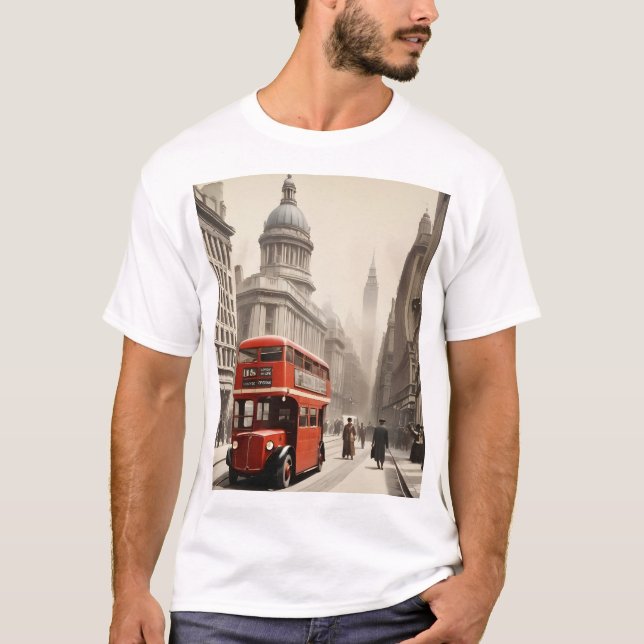 Londoner Vintage-Poster T-Shirt (Vorderseite)