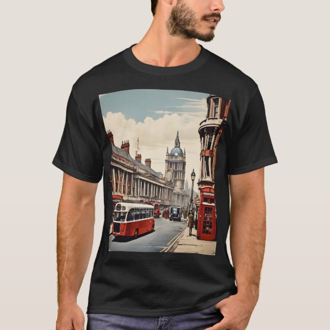 Londoner Vintage-Poster T-Shirt (Vorderseite)