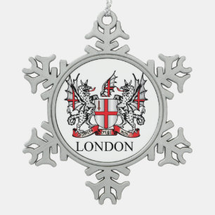 Londoner Wappen Schneeflocken Zinn-Ornament