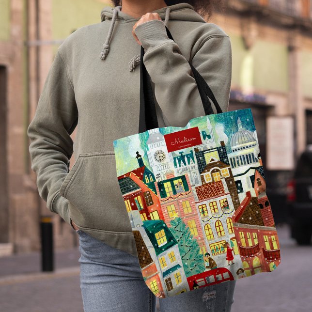 Londoner Weihnachtsstadt (London Christmas city Tote Bag)