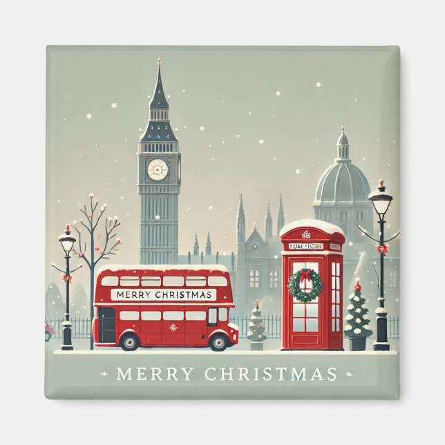 Londoner WeihnachtsWeihnachten | Big Ben & Festive Magnet (Vorne)