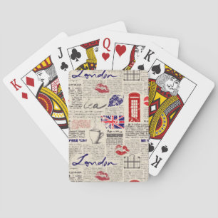 Londoner Zeitungsmuster Spielkarten