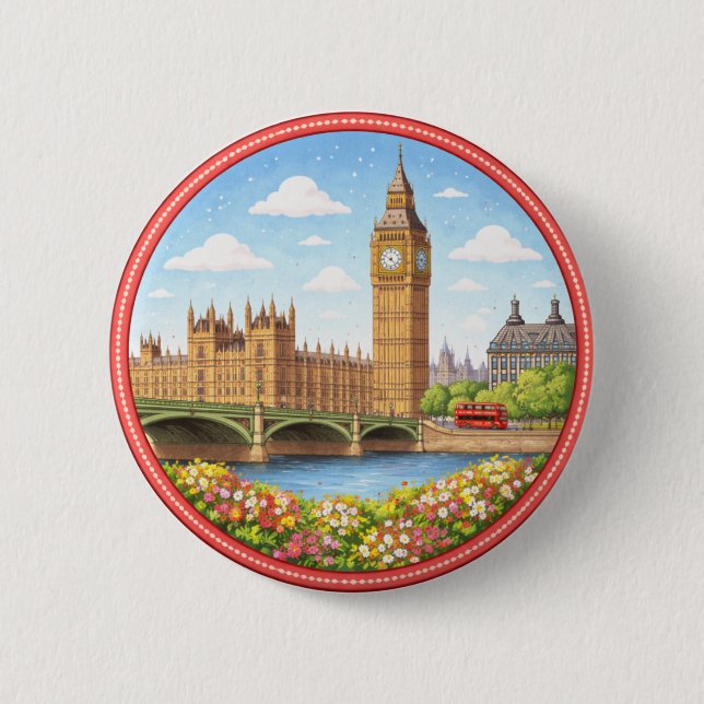 Londons Big Ben Button (Vorderseite)