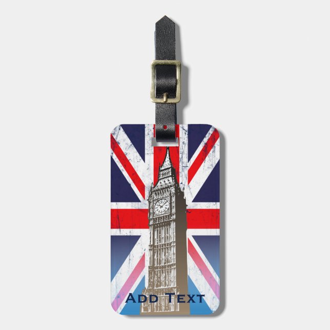 Londons Big Ben Gepäckanhänger (Vorderseite vertikal)