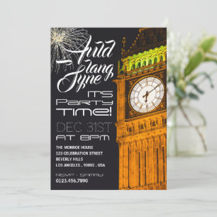 Londons Big Ben, Silvester Party Einladung