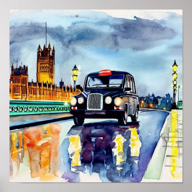 Londons Iconic Black Taxi Cabs (C) Poster (Vorne)