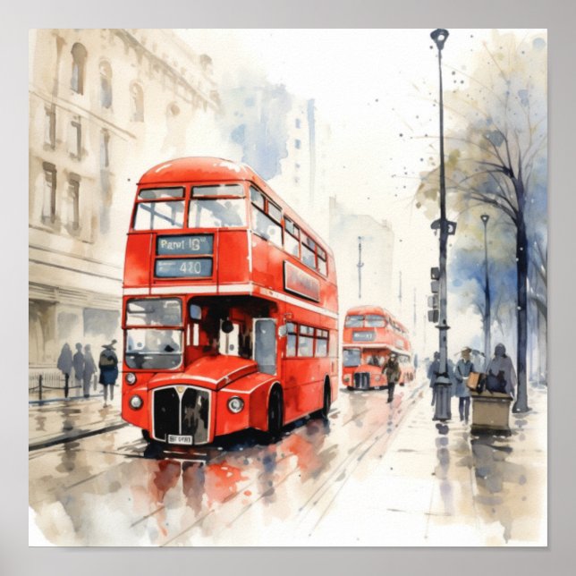 Londons Ikonische Doppeldecker-Busse, (D) Poster (Vorne)