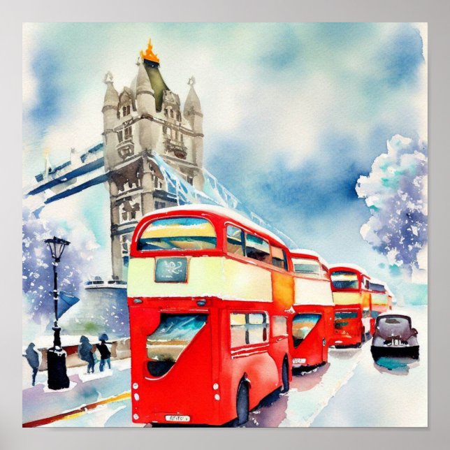 Londons Ikonische Doppeldecker-Busse, (H) Poster (Vorne)