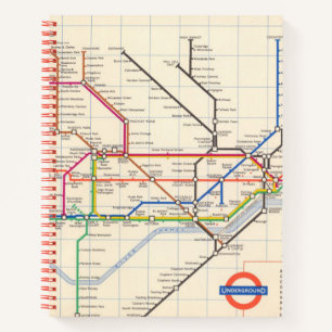 Londons Untergrund Map Notizbuch