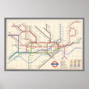 Londons Untergrund Map Poster