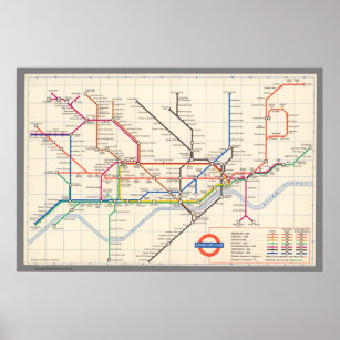 Londons Untergrund Map Poster