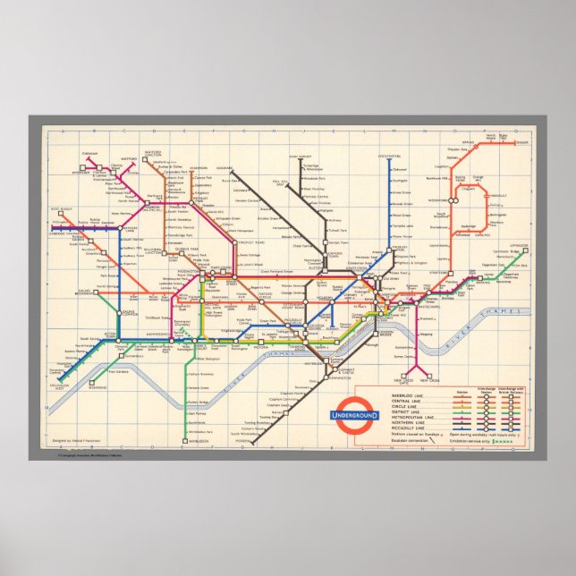 Londons Untergrund Map Poster (Vorne)