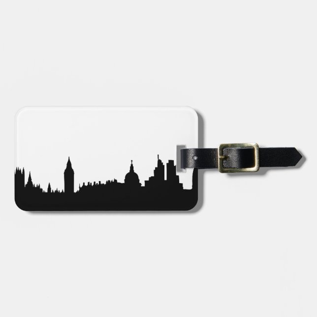 Londonskyline-Silhouette Cityscape Gepäckanhänger (Vorderseite horizontal)