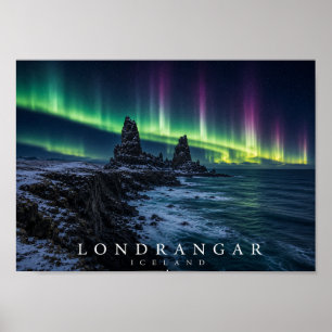 Lóndrangar Basaltklippen Island A4 Poster