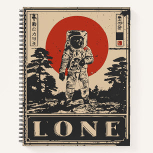 Lone Astronaut Space Explorer Solides Design Notizbuch