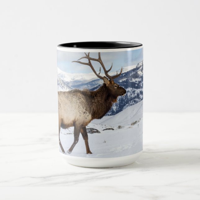 Lone Bull Elk | Yellowstone-Nationalpark Tasse (Zentrum)