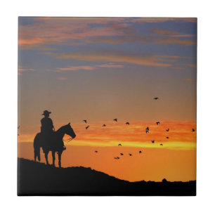 Lone Cowboy Art Tile Fliese